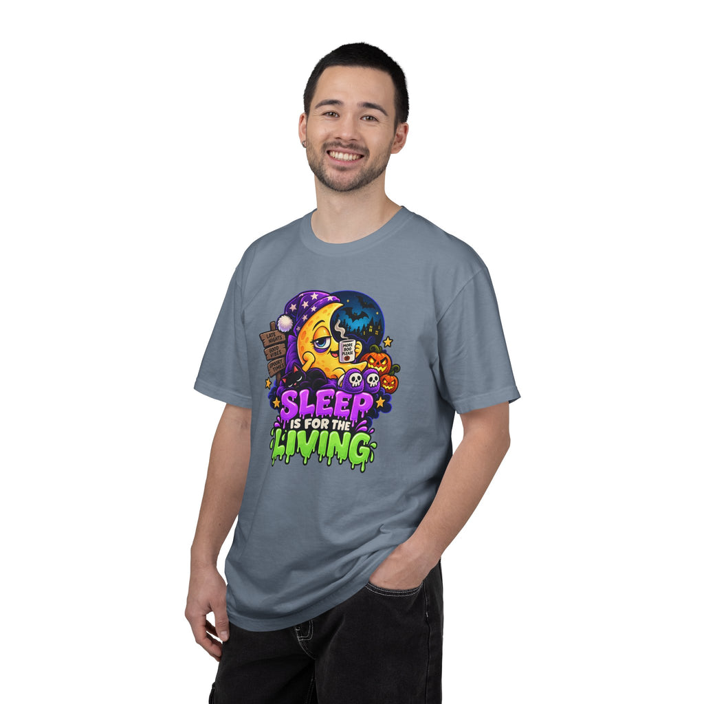 Sleep Is for the Living – Funny Halloween Moon T-Shirt