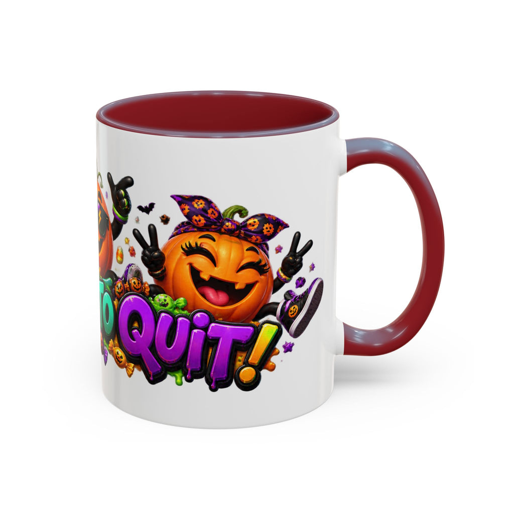 Too Lit to Quit Halloween Pumpkin Party White Mug