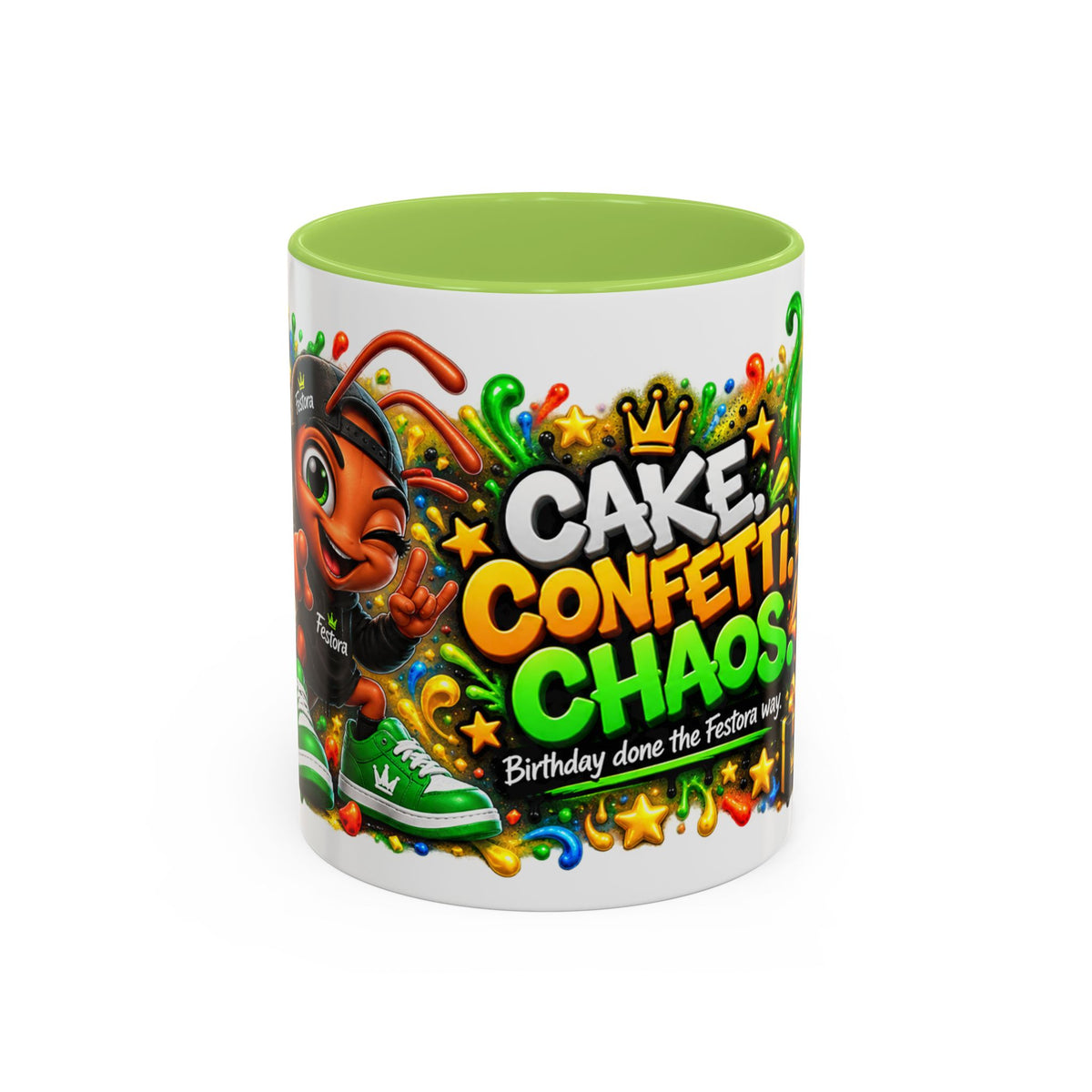 Festora Ant Birthday Mug – Cake Confetti Chaos Coffee Cup