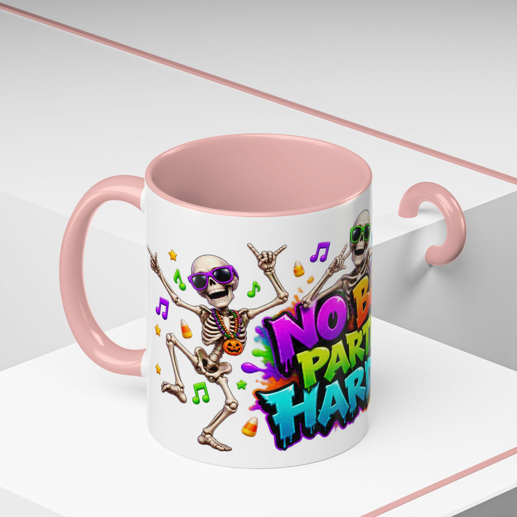 No Body Parties Harder Halloween Skeleton Party White Mug