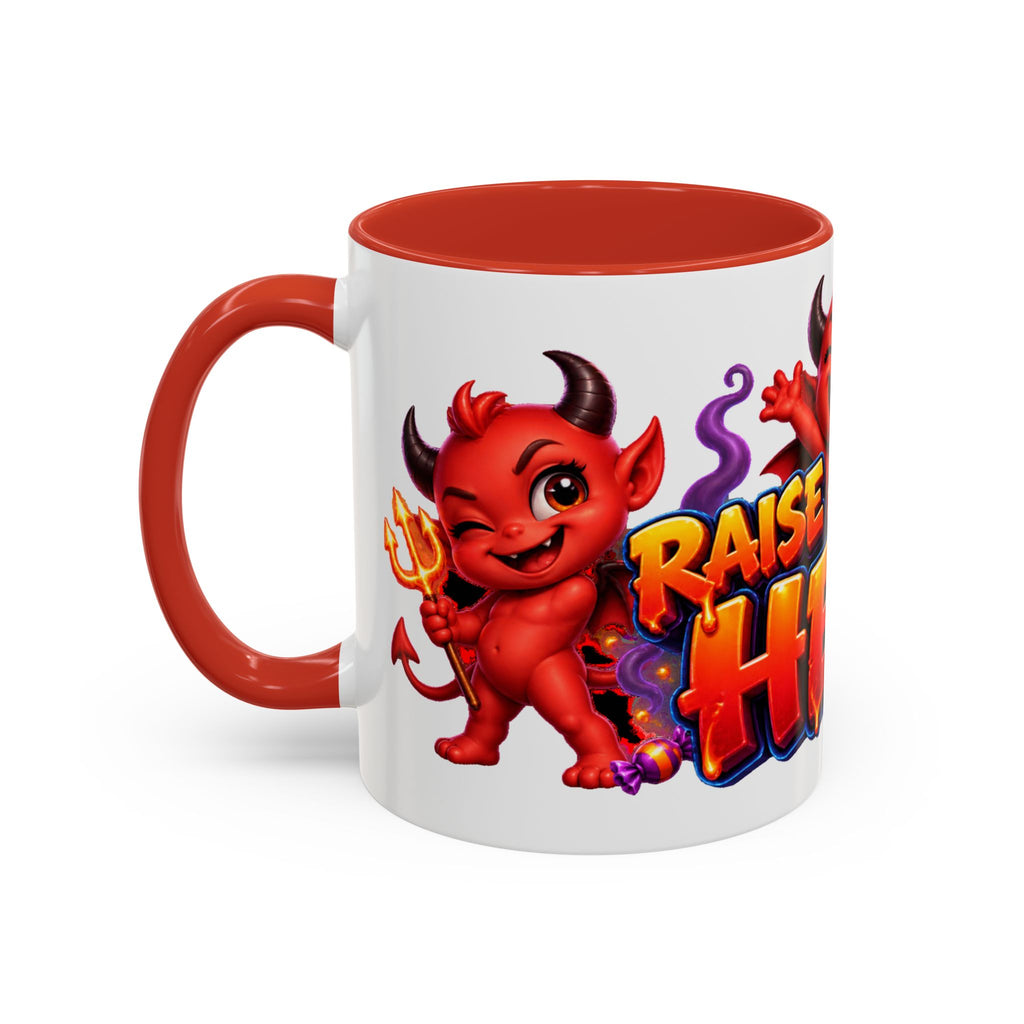 Raise a Little Hell Cute Devils Halloween White Mug