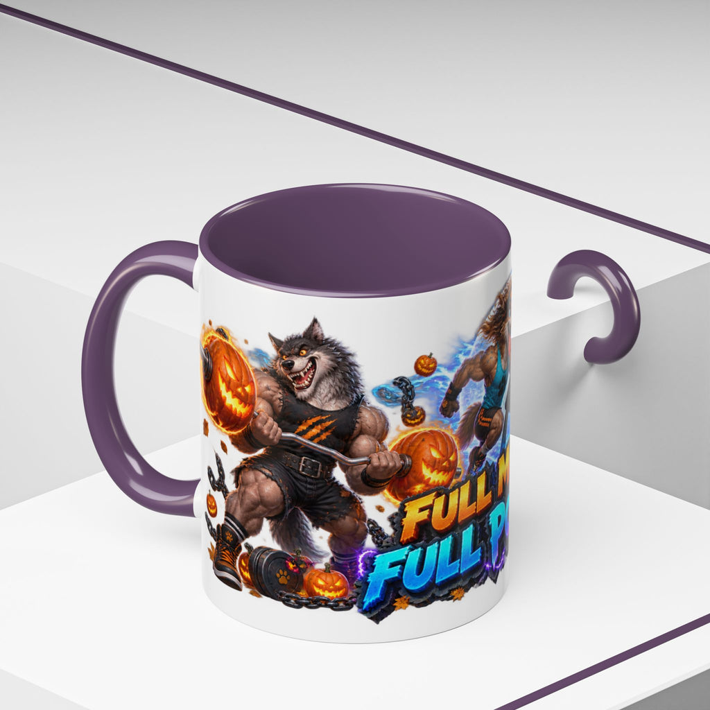 Full Moon Full Power Werewolf Gym Halloween White Mug