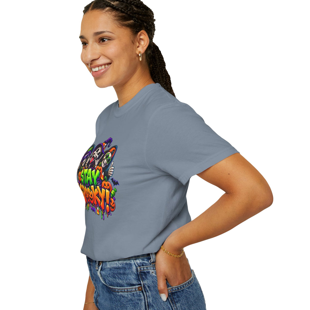 Stay Spooky Halloween T-Shirt – Funny Skeleton Crew Colorful Graphic Tee
