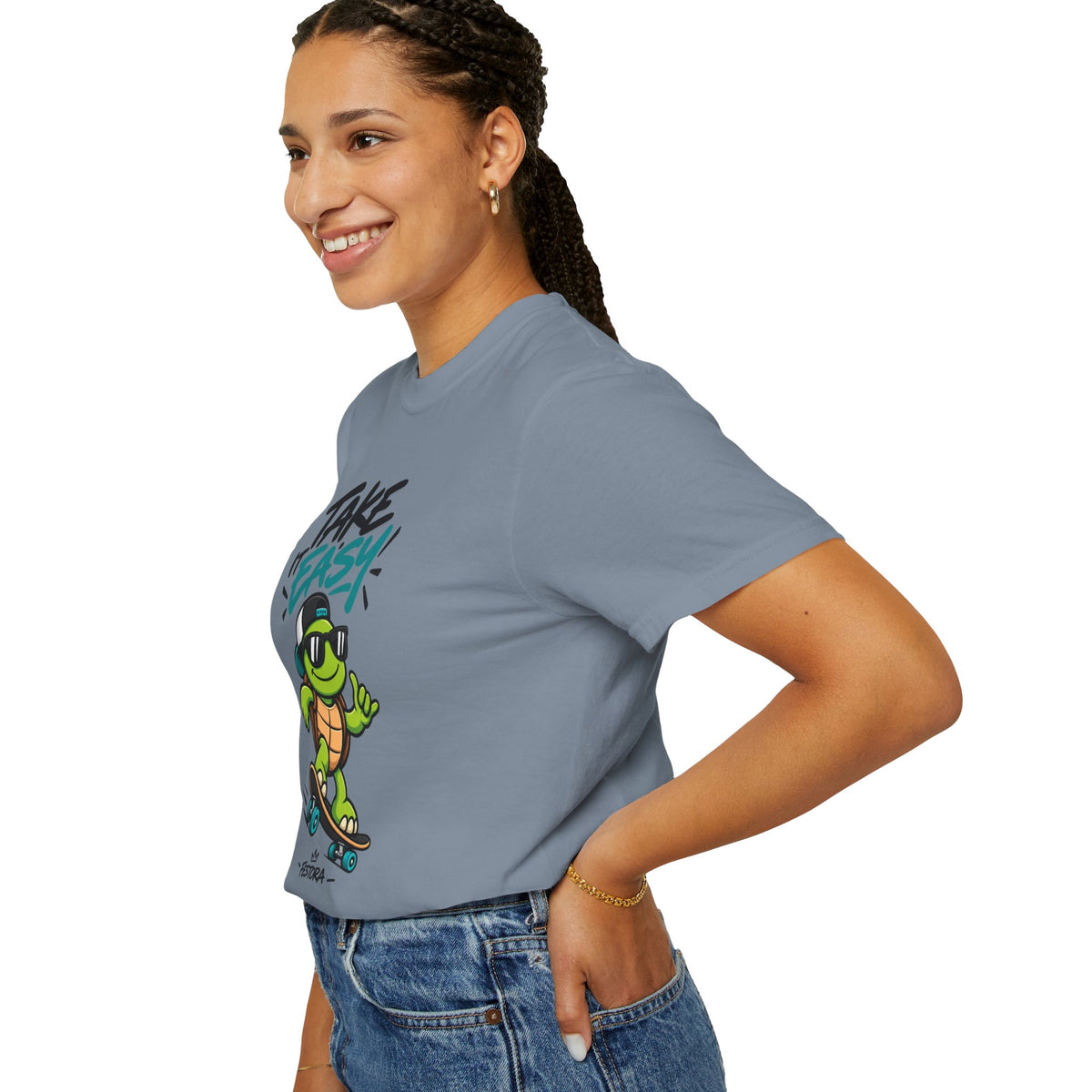 Take It Easy Skate Turtle Graphic T-Shirt | Festora Everyday