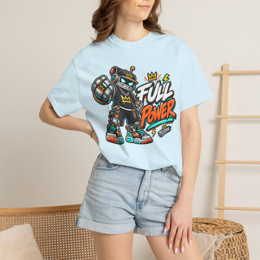 Full Power Robot Graphic T-Shirt — Retro Streetwear Tee