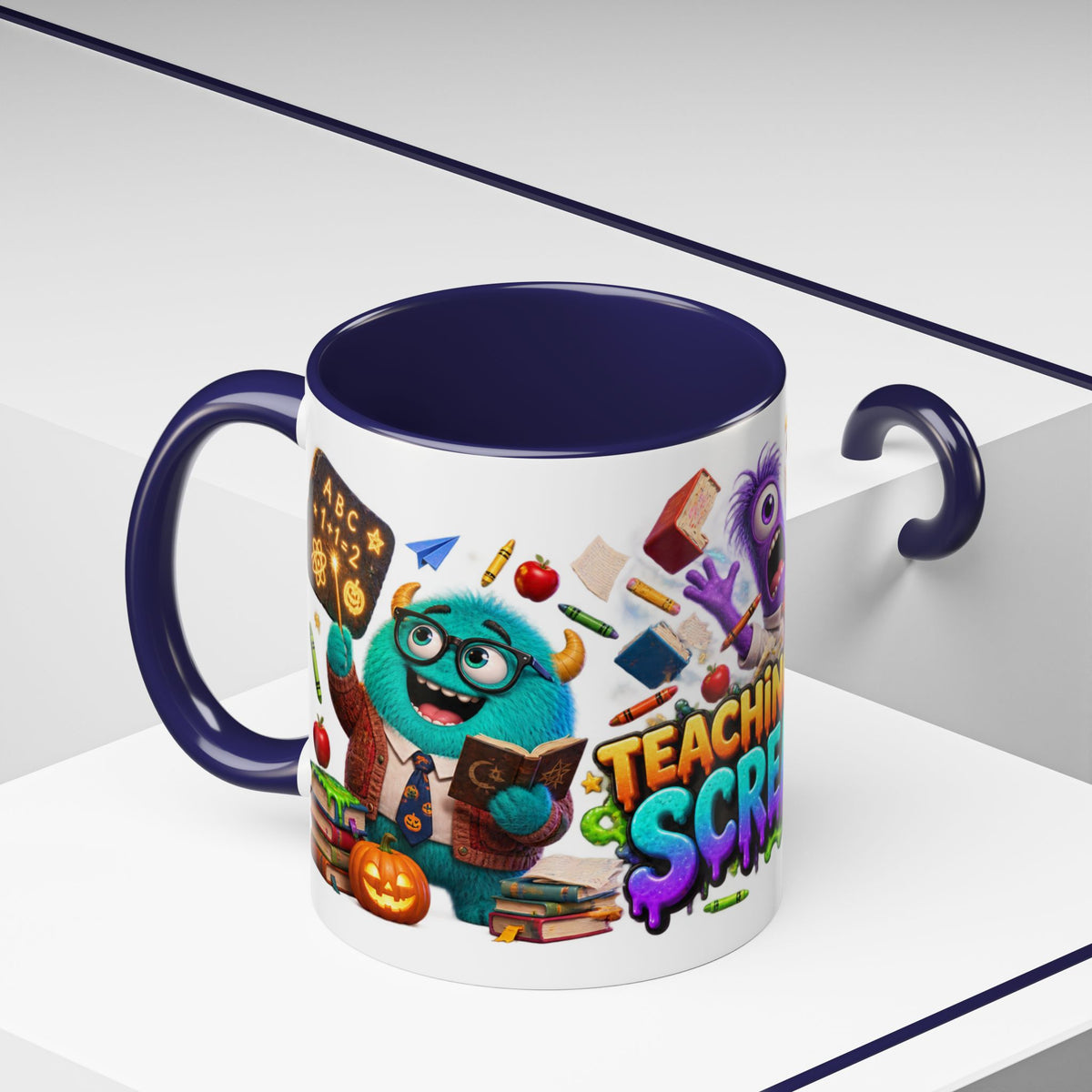 Teaching Is a Scream Monster Teacher Halloween White Mug