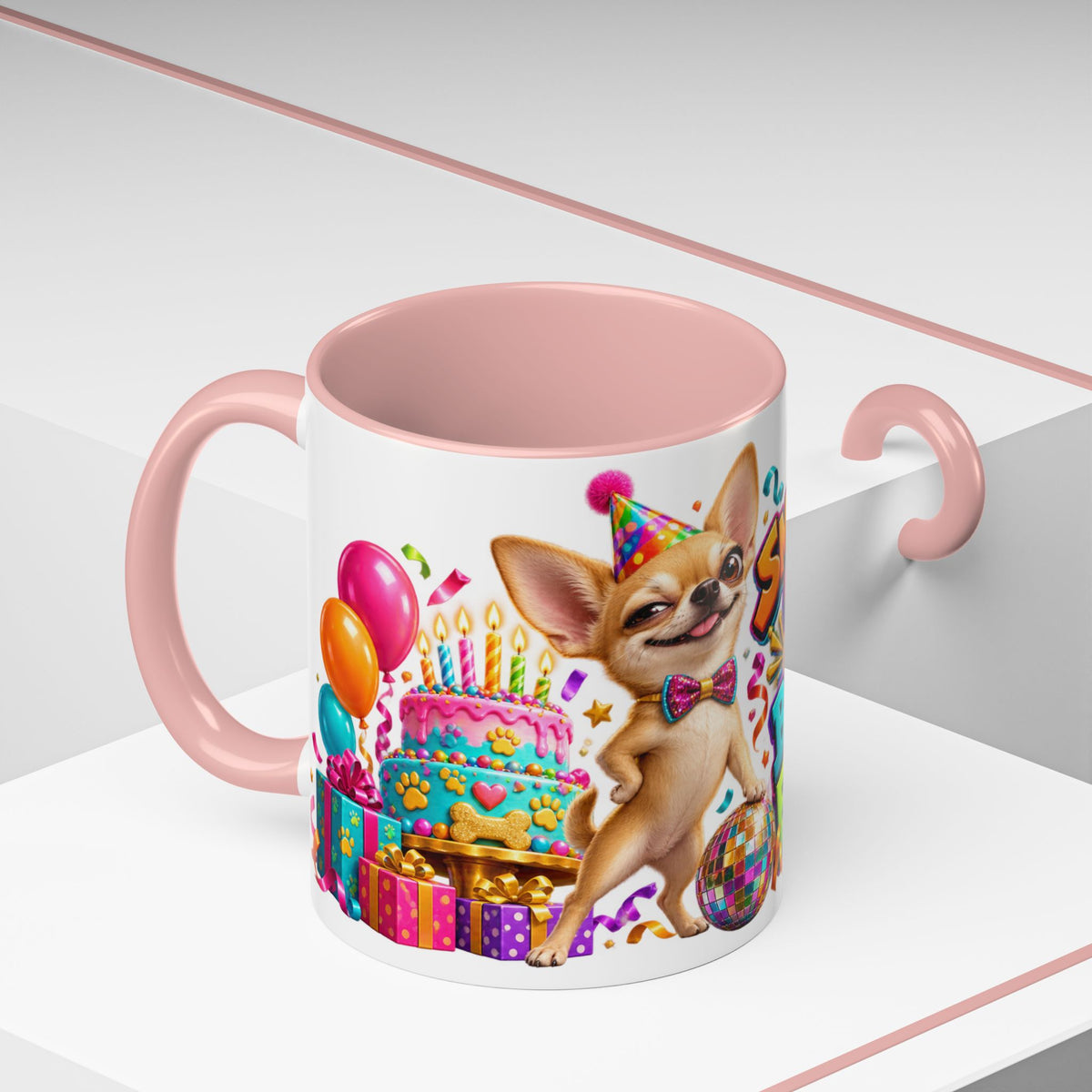Small Dog Big Birthday Energy Chihuahua White Mug
