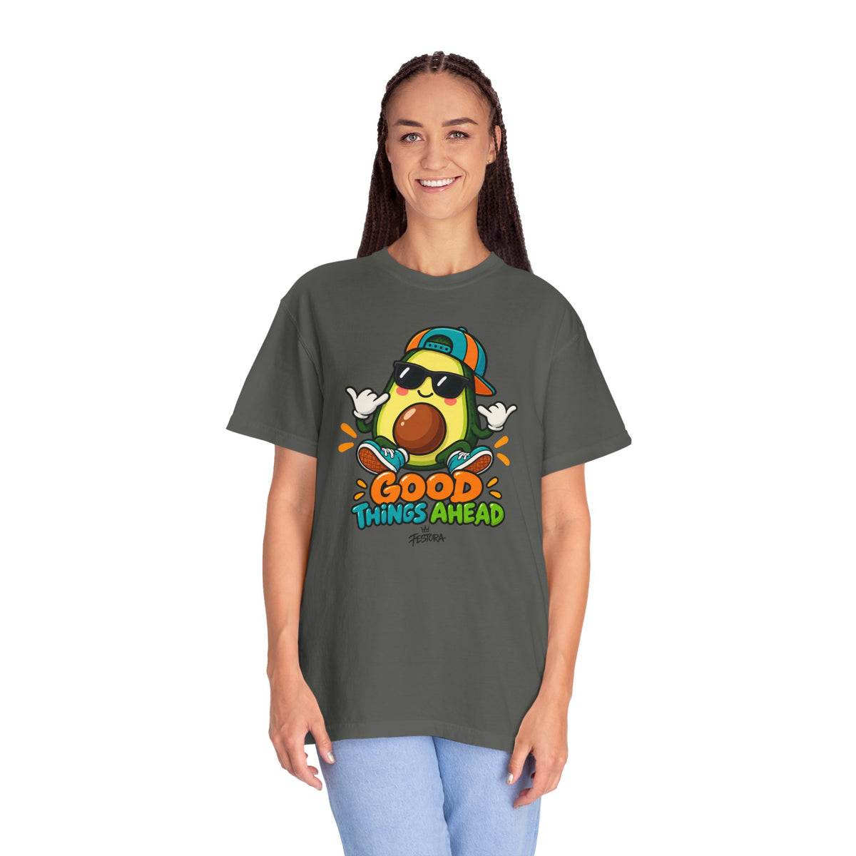 Good Things Ahead Avocado Graphic T-Shirt | Festora Everyday