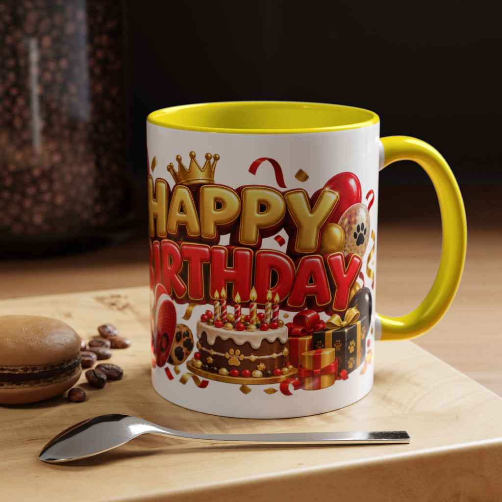 Title: Happy Birthday Jaguar Mug – Colorful 3D Birthday Gift – White Coffee Mug