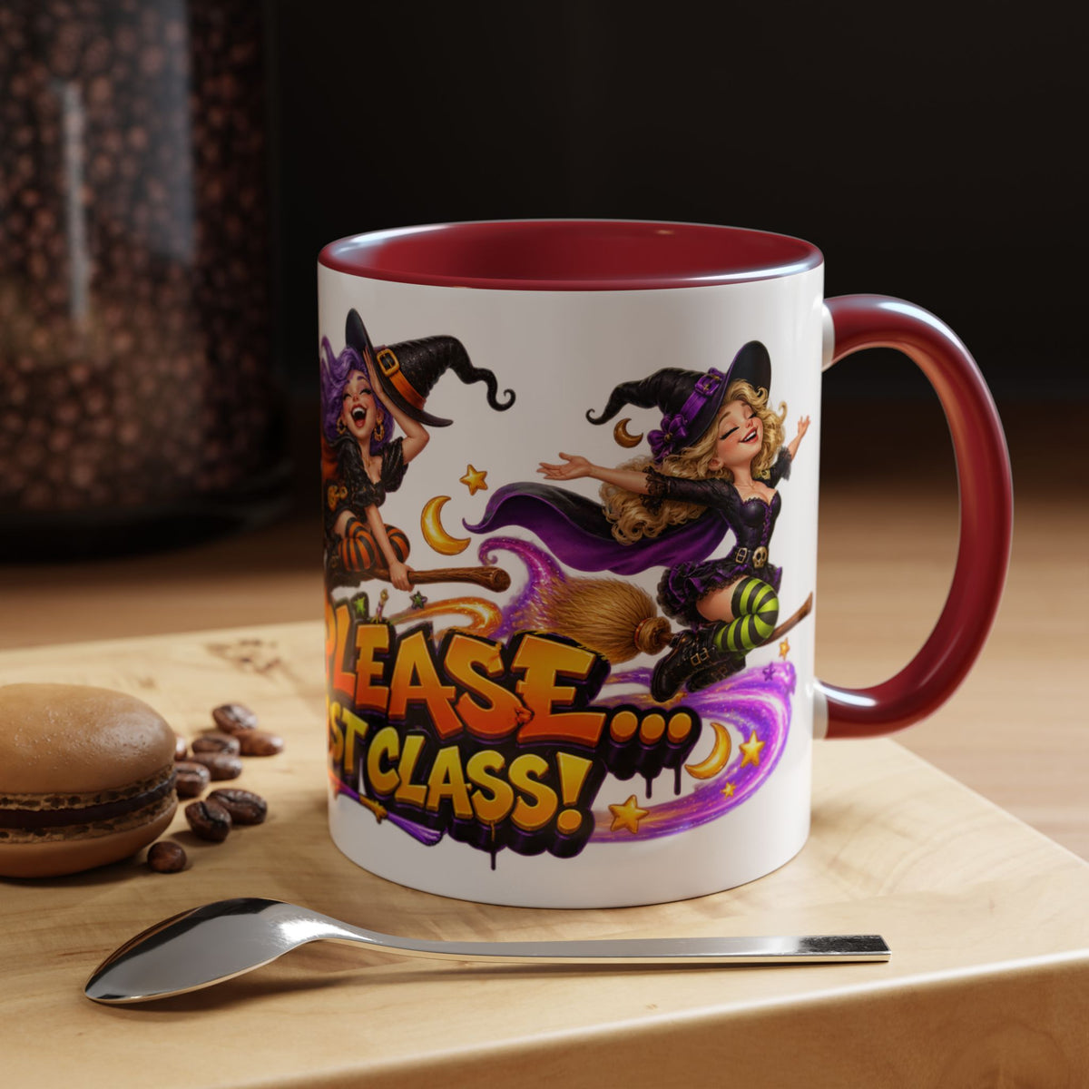 Witch Please I Fly First Class Halloween White Mug