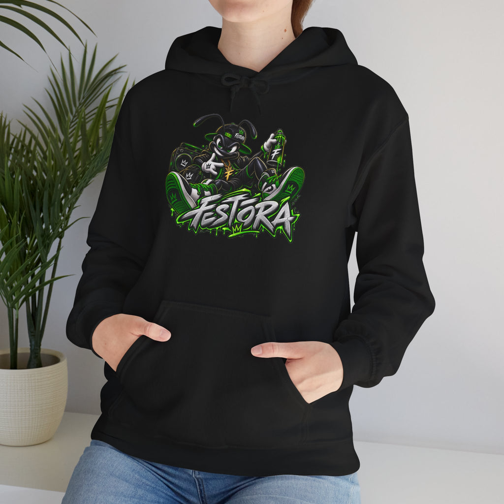Festora Ant Streetwear Hoodie - Bold Graffiti Mascot Pullover