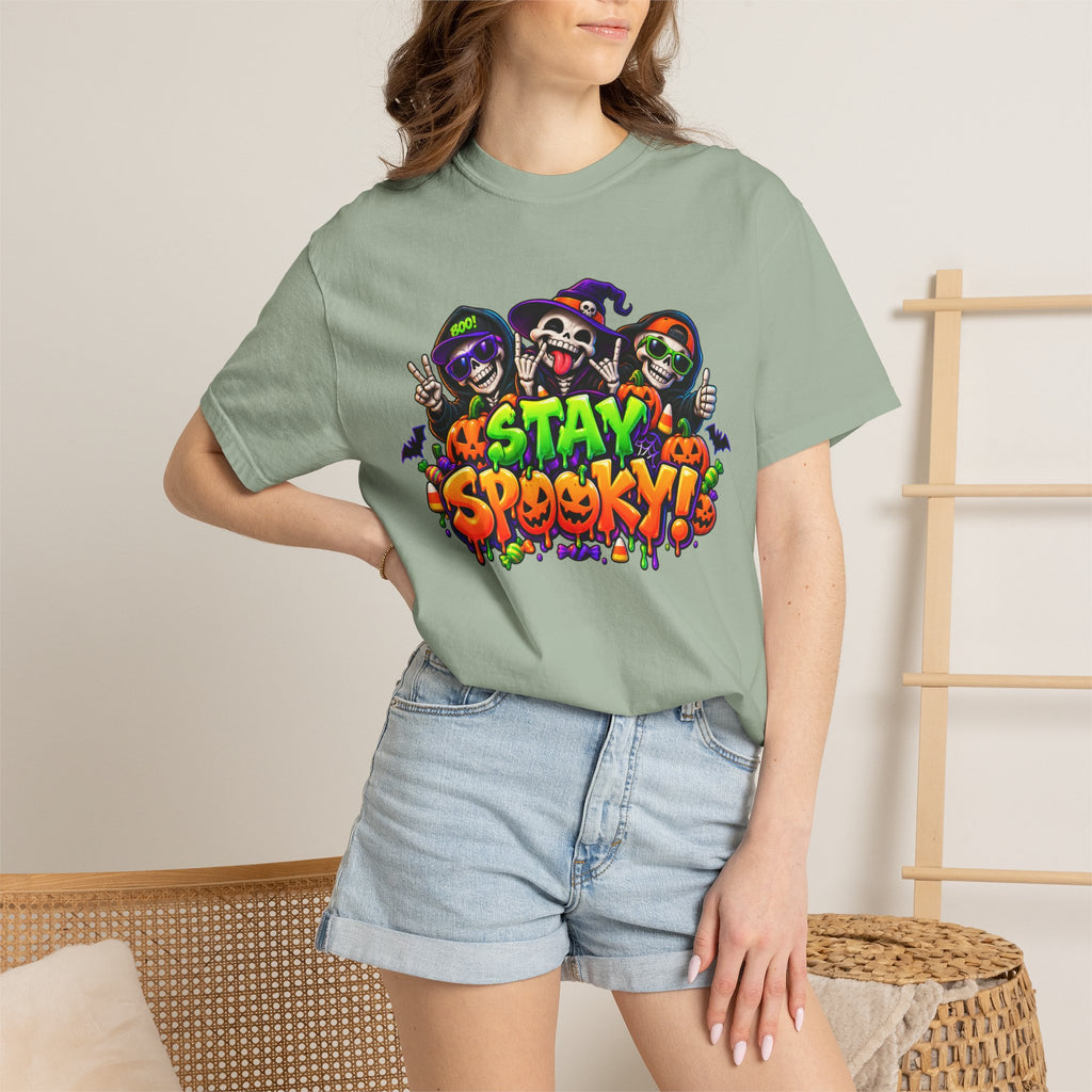 Stay Spooky Halloween T-Shirt – Funny Skeleton Crew Colorful Graphic Tee