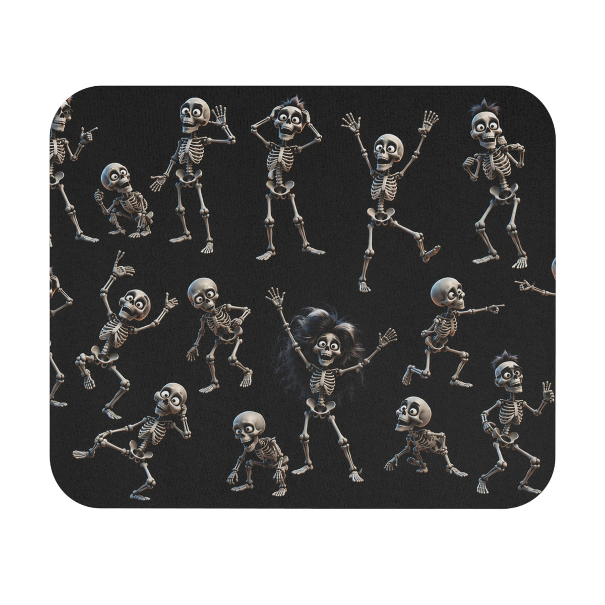 Dancing Skeletons Mouse Pad — Halloween Pattern (9" x 8")