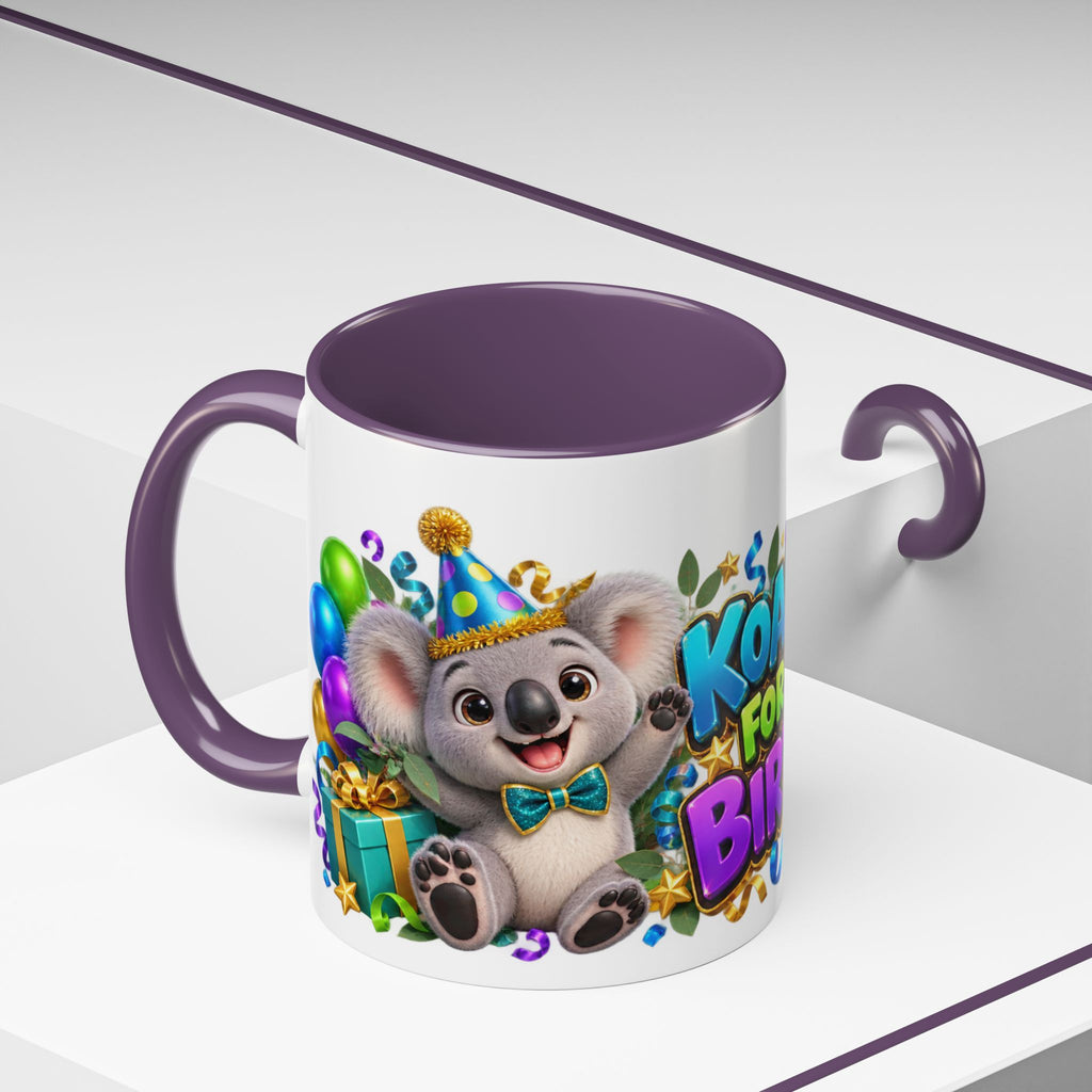 Koala-Fied for a Great Birthday White Mug – Cute Koala Birthday Cup, Colorful Fun Party Gift