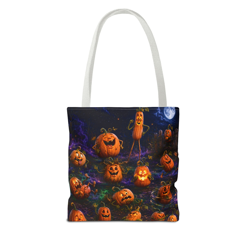 Halloween Pumpkin Patch Tote Bag — Spooky Jack-o'-Lantern All-Over Print
