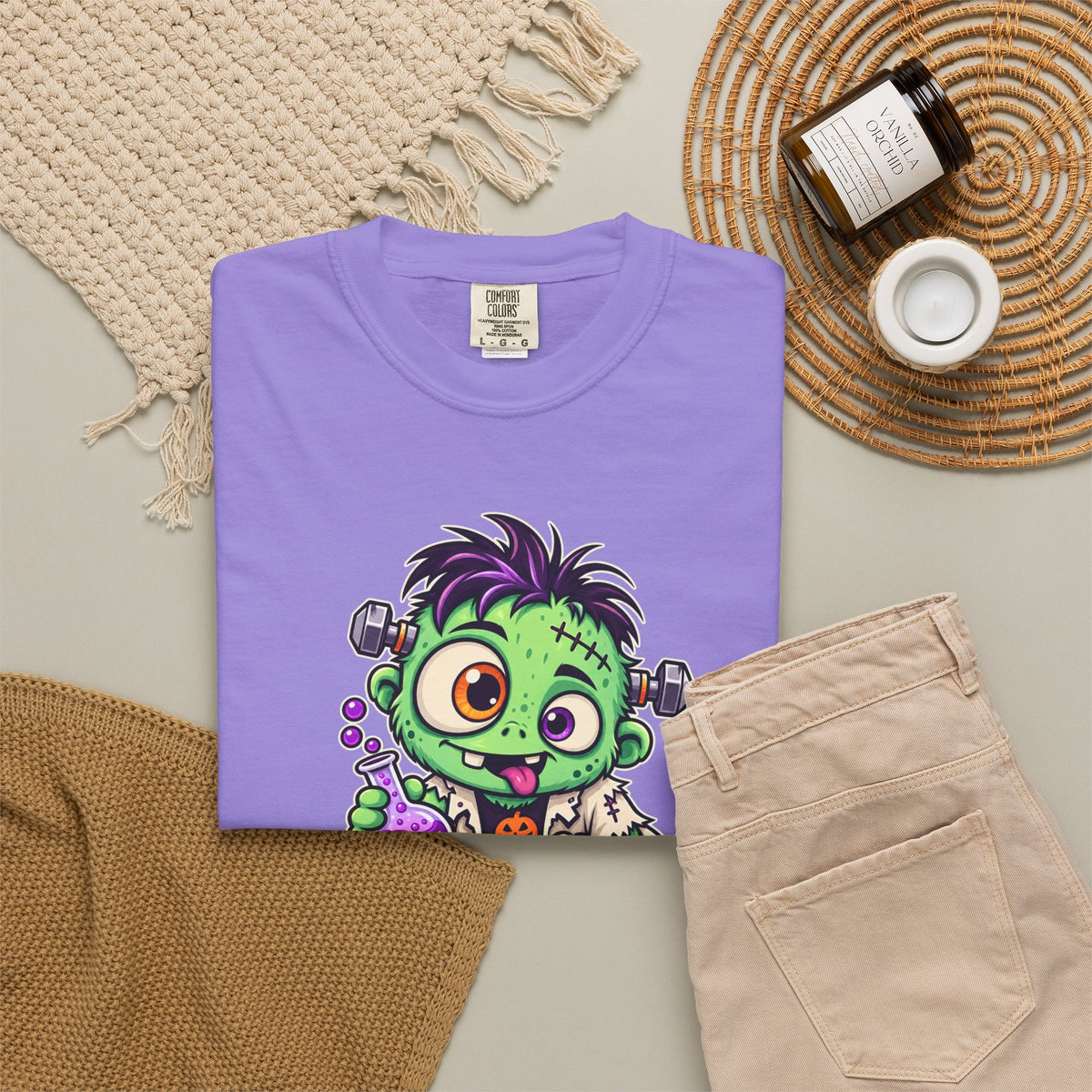 100% Natural. Mostly. – Cute Halloween Lab Monster T-Shirt