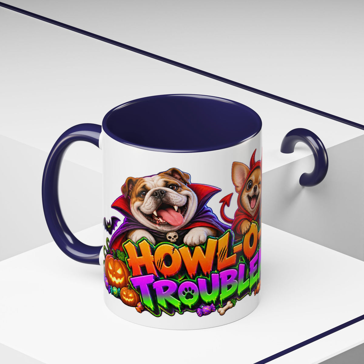 Howl-O-Ween Troublemakers Costume Dogs Halloween White Mug