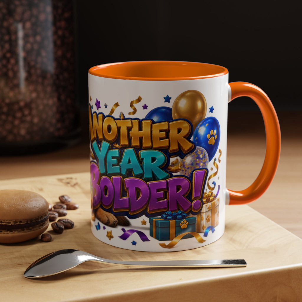 German Shepherd Birthday Mug – Another Year Bolder White Coffee Cup