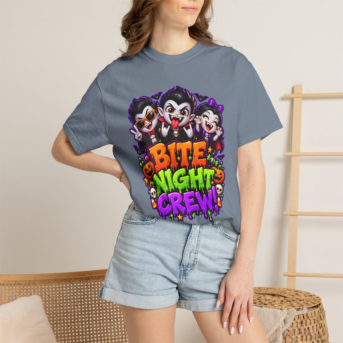 Bite Night Crew Halloween T-Shirt – Funny Vampire Graphic Tee