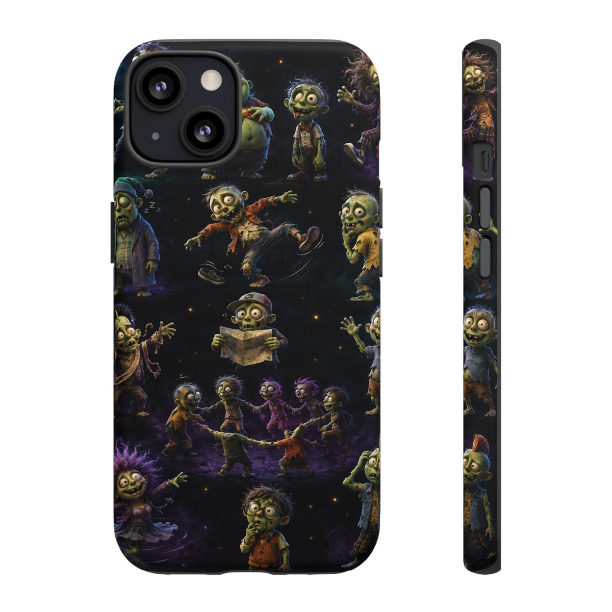 Zombie Pattern Phone Case — Cute Cartoon Undead Design for Halloween