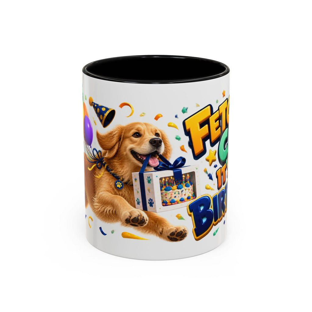 Fetch the Cake Golden Retriever Birthday White Mug