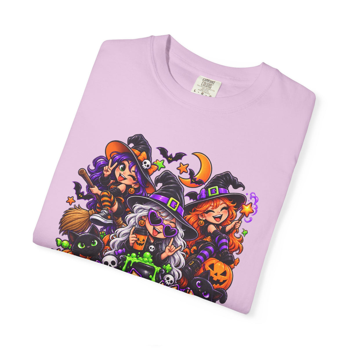 Witchy & Wild – Halloween Witch Crew Graphic T-Shirt