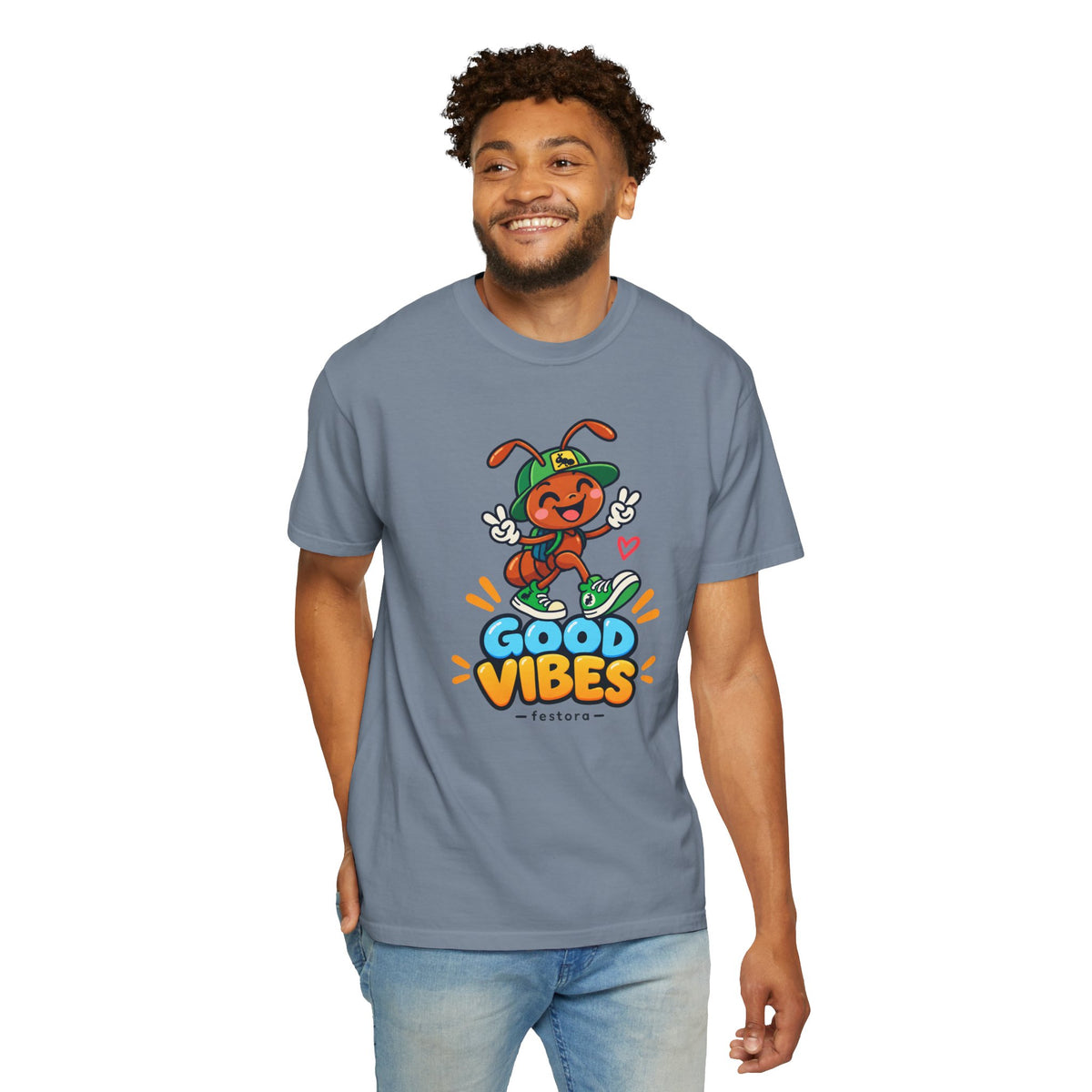 Good Vibes – Happy Ant Graphic T-Shirt