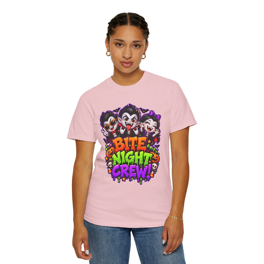 Bite Night Crew Halloween T-Shirt – Funny Vampire Graphic Tee