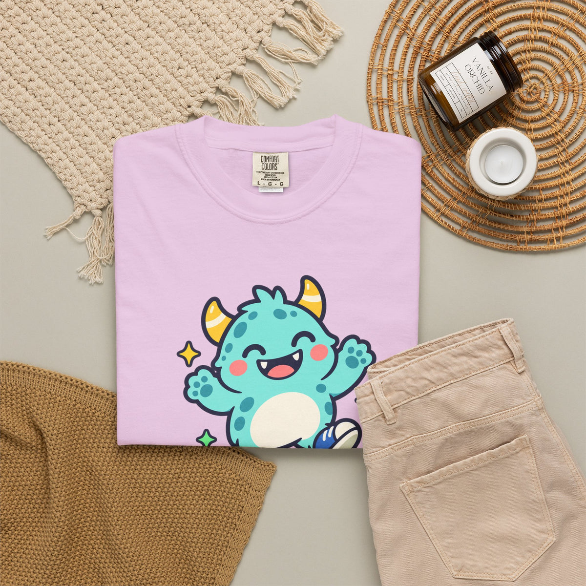 Stay Monster Happy – Cute Monster Graphic T-Shirt