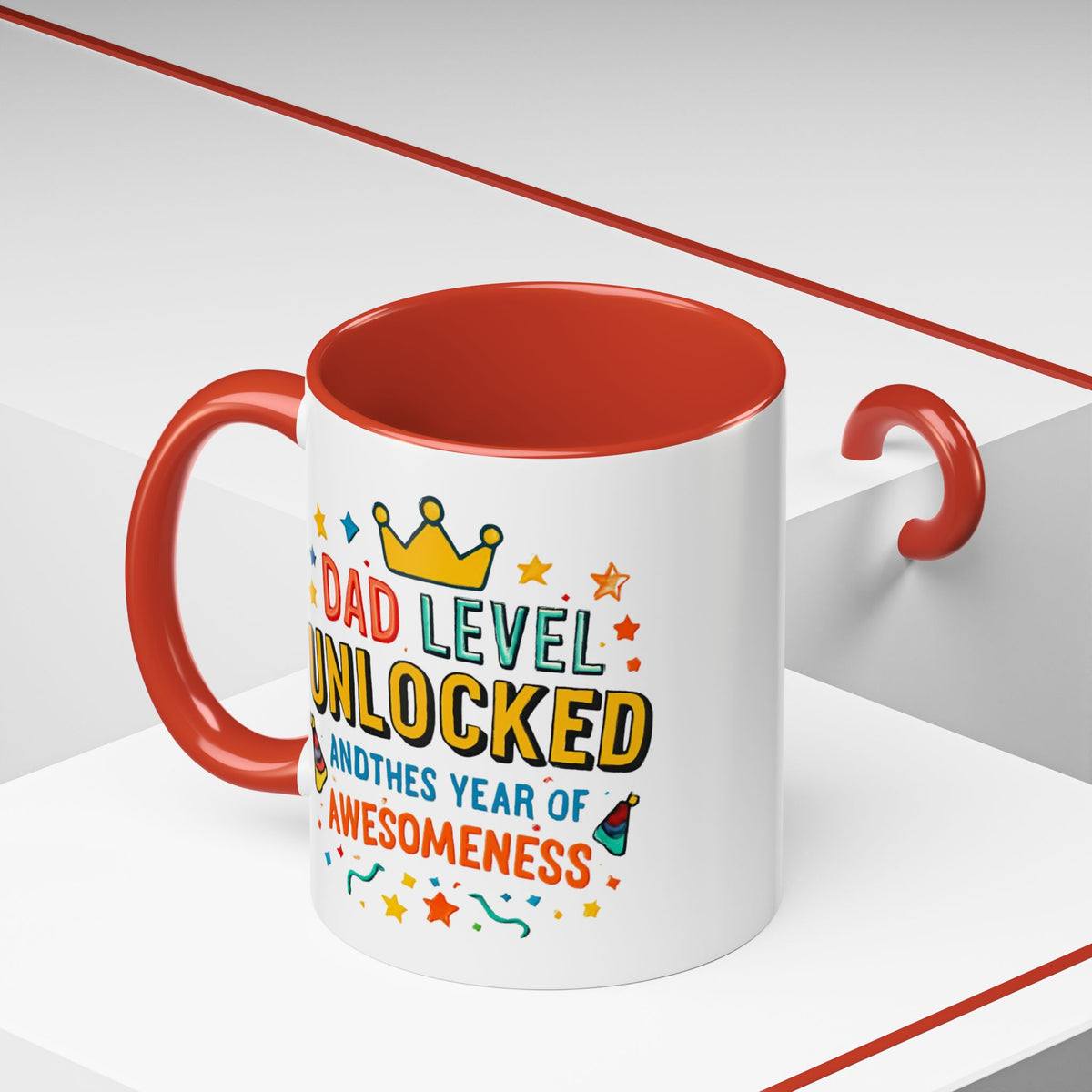 Dad Level Unlocked Coffee Mug – Funny Father’s Day 11/15oz Accent Mug
