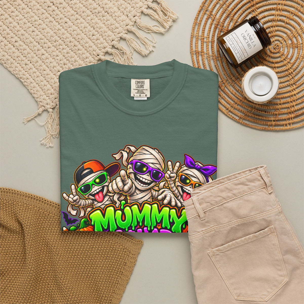 Mummy Squad For Life Halloween T-Shirt – Funny Colorful Mummy Graphic Tee