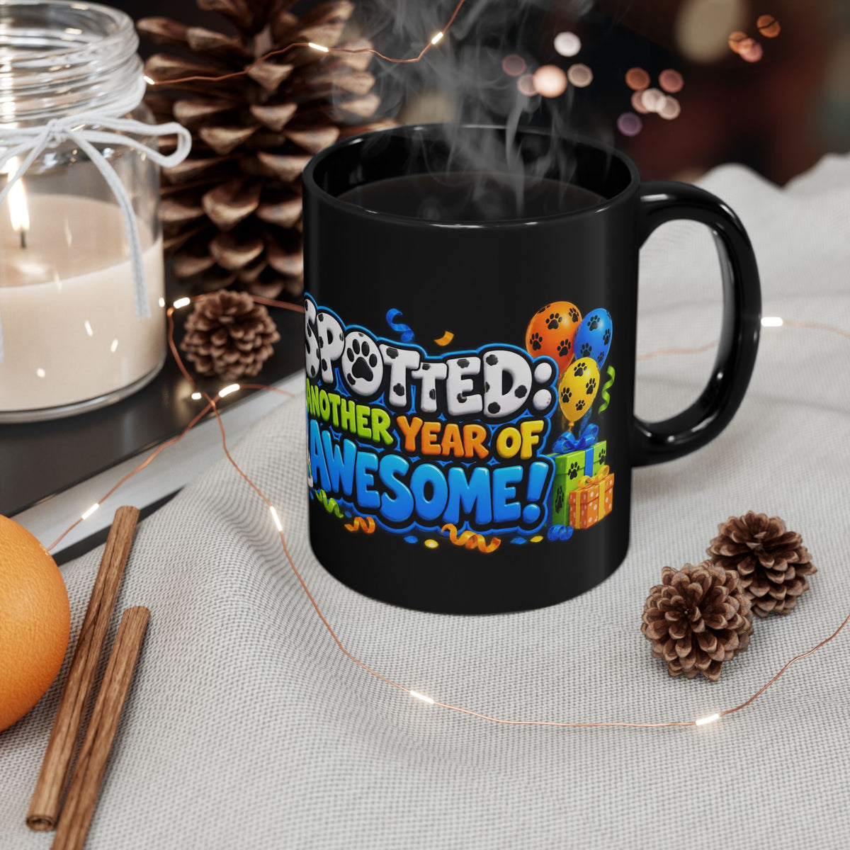 Dalmatian Birthday Mug – Spotted Another Year of Awesome Black Coffee Cup