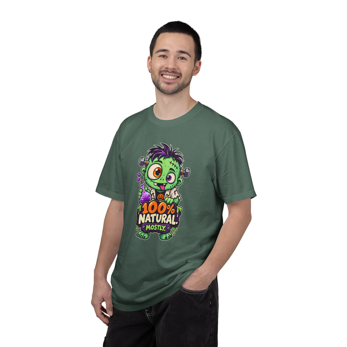 100% Natural. Mostly. – Cute Halloween Lab Monster T-Shirt