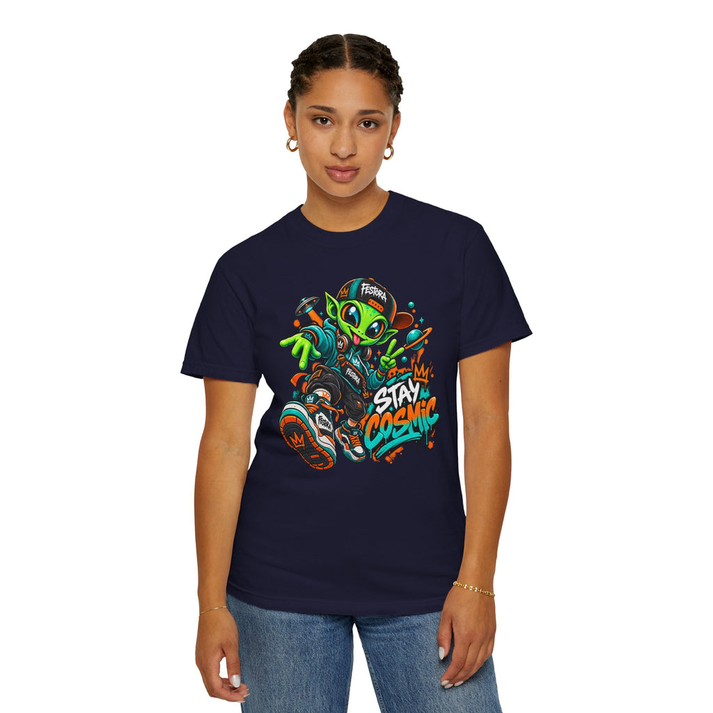 Alien Streetwear T-Shirt — “Stay Cosmic” Graphic Tee