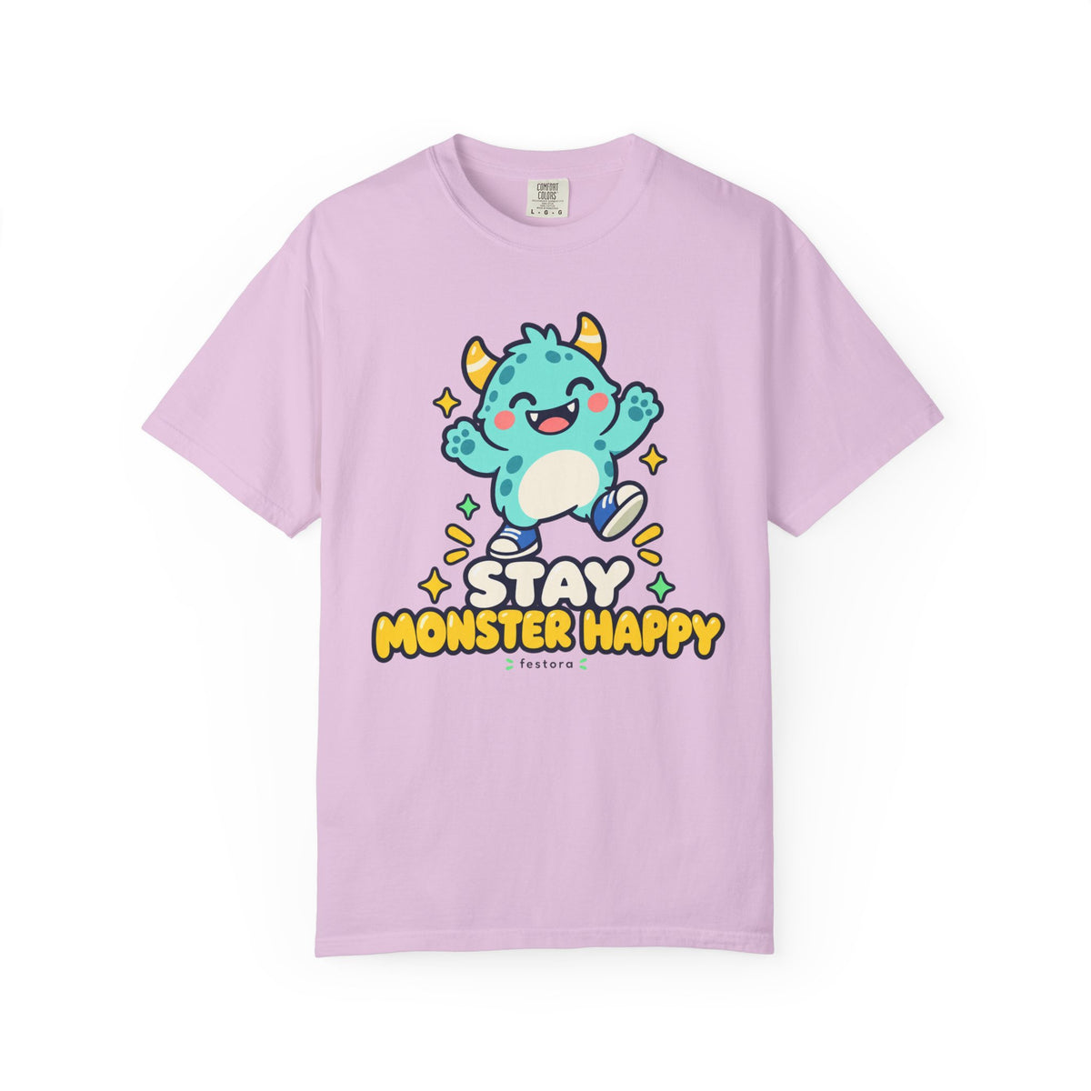 Stay Monster Happy – Cute Monster Graphic T-Shirt