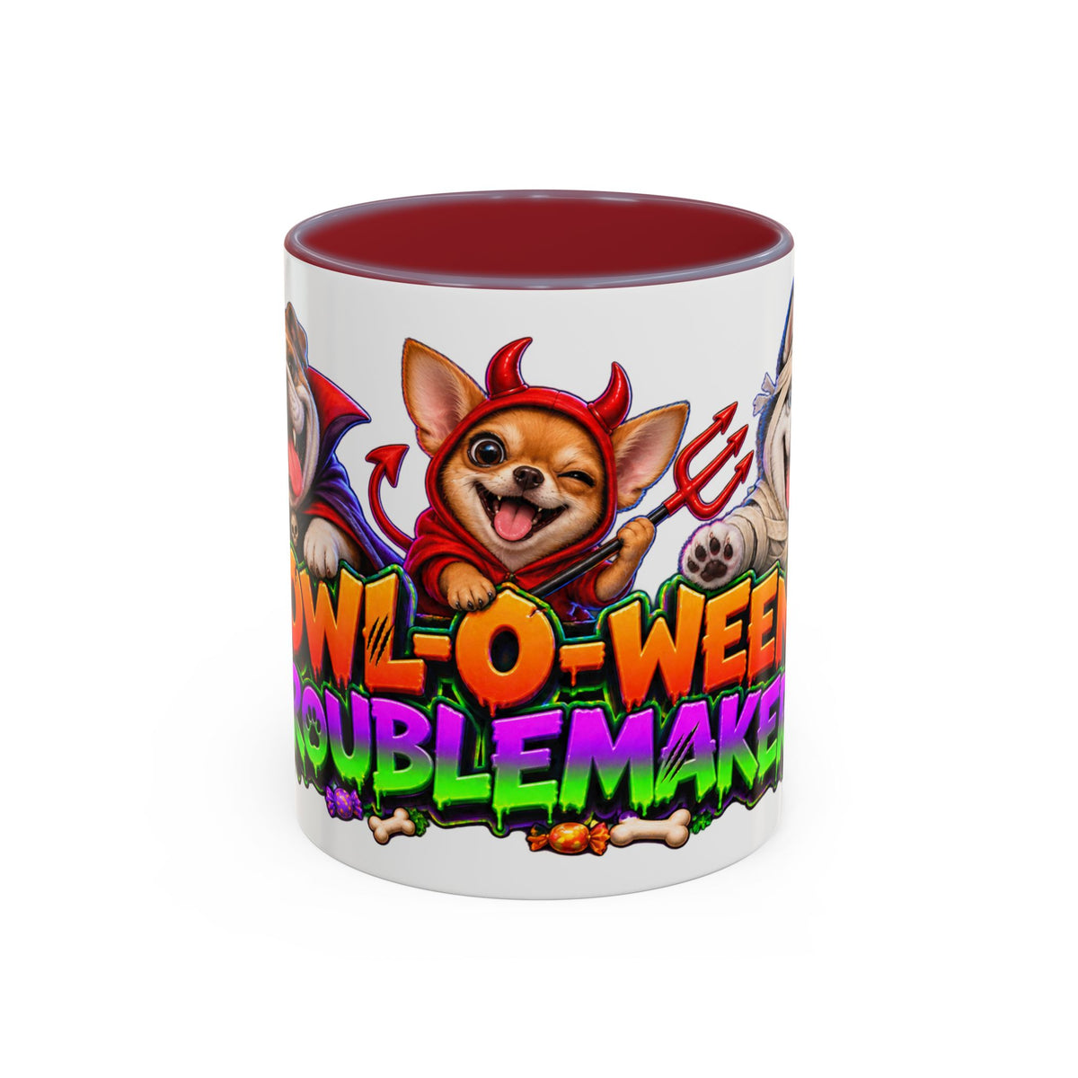 Howl-O-Ween Troublemakers Costume Dogs Halloween White Mug