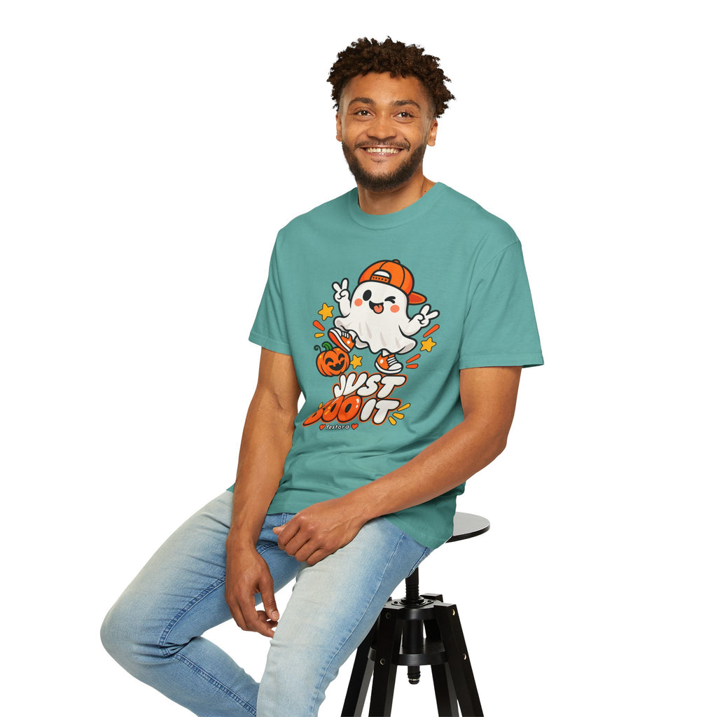 Just Boo It Halloween T-Shirt | Cute Skater Ghost Graphic Tee