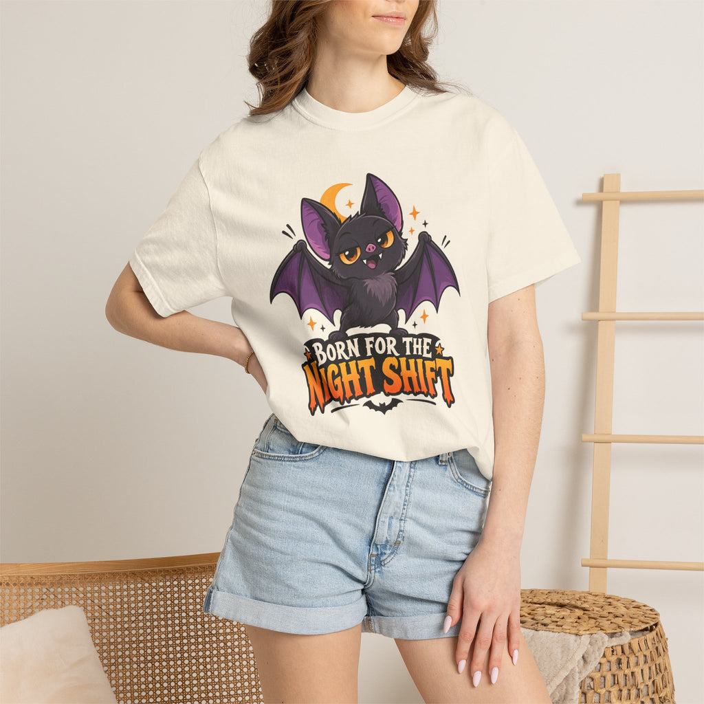 Born for the Night Shift – Cute Halloween Bat T-Shirt