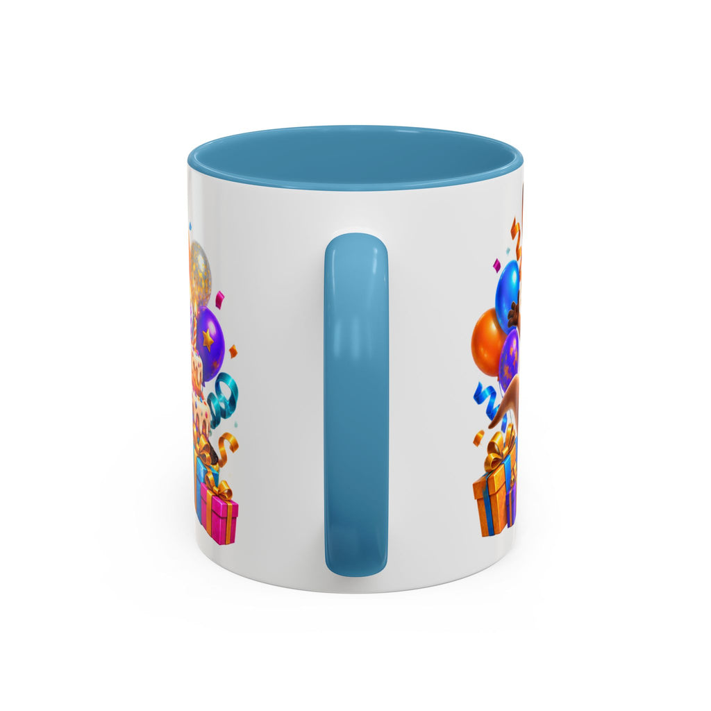 Hop Into Your Birthday White Mug – Cute Kangaroo Birthday Cup, Colorful Fun Party Gift