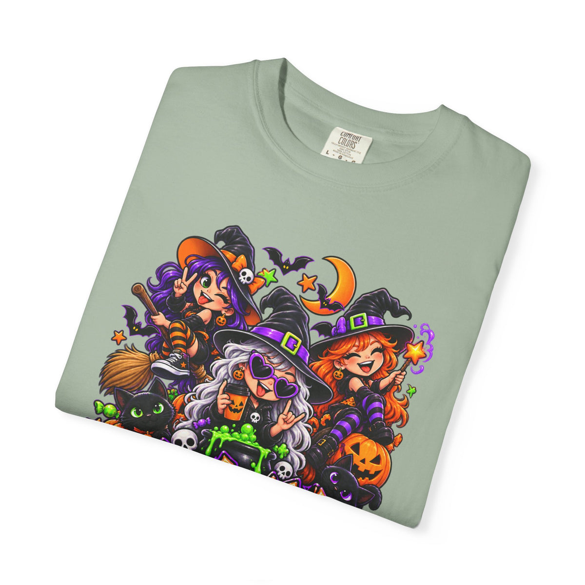 Witchy & Wild – Halloween Witch Crew Graphic T-Shirt