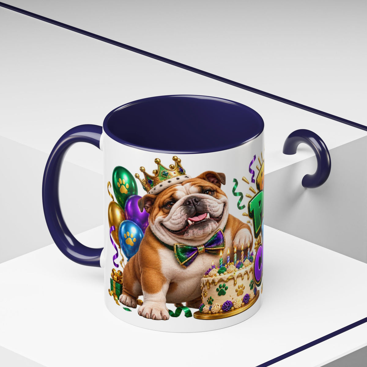 Built to Party English Bulldog Birthday White Mug