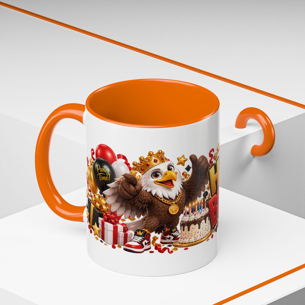 Happy Birthday Eagle Mug – Colorful 3D Birthday Gift – White Coffee Mug