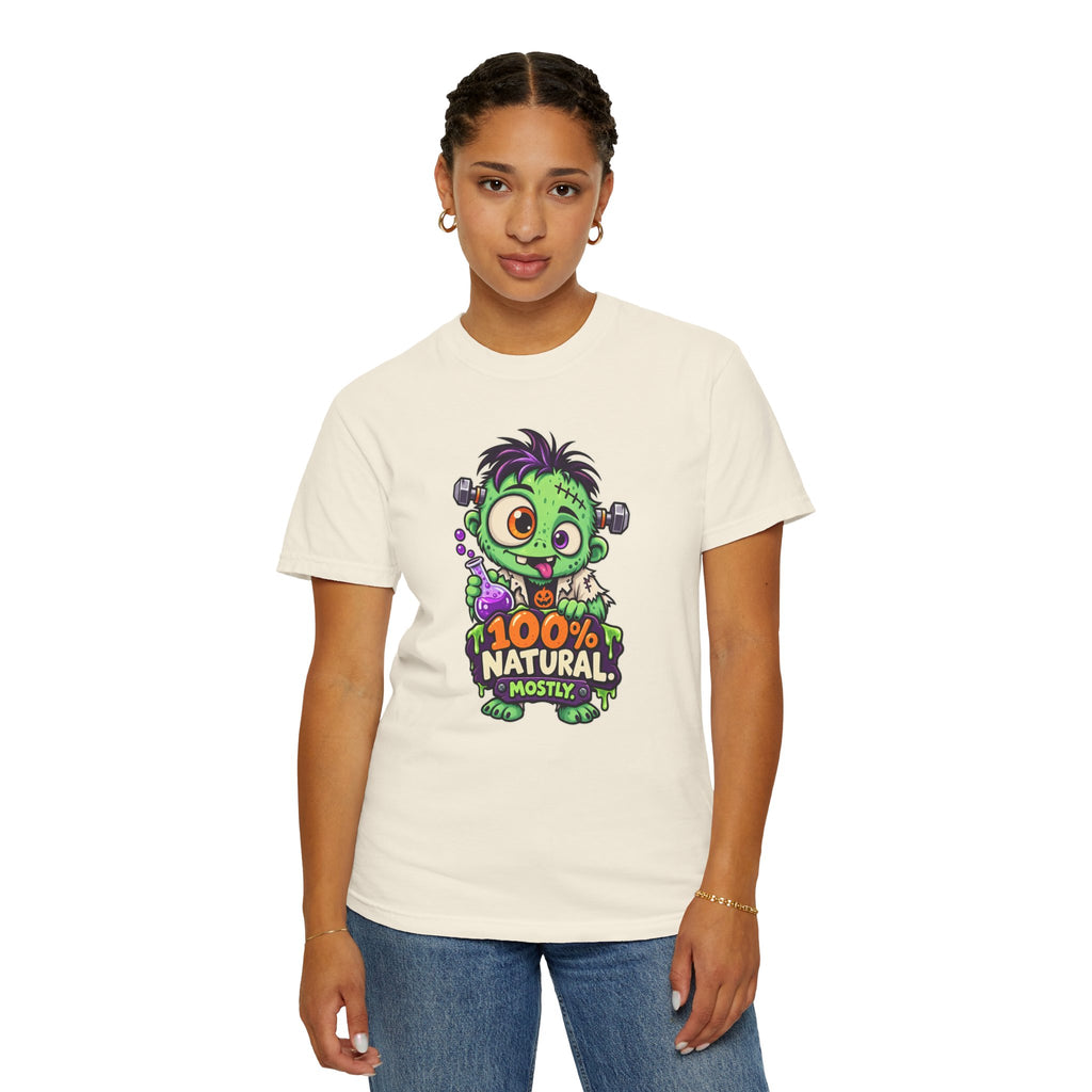 100% Natural. Mostly. – Cute Halloween Lab Monster T-Shirt