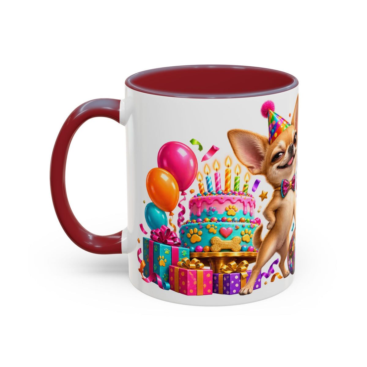 Small Dog Big Birthday Energy Chihuahua White Mug