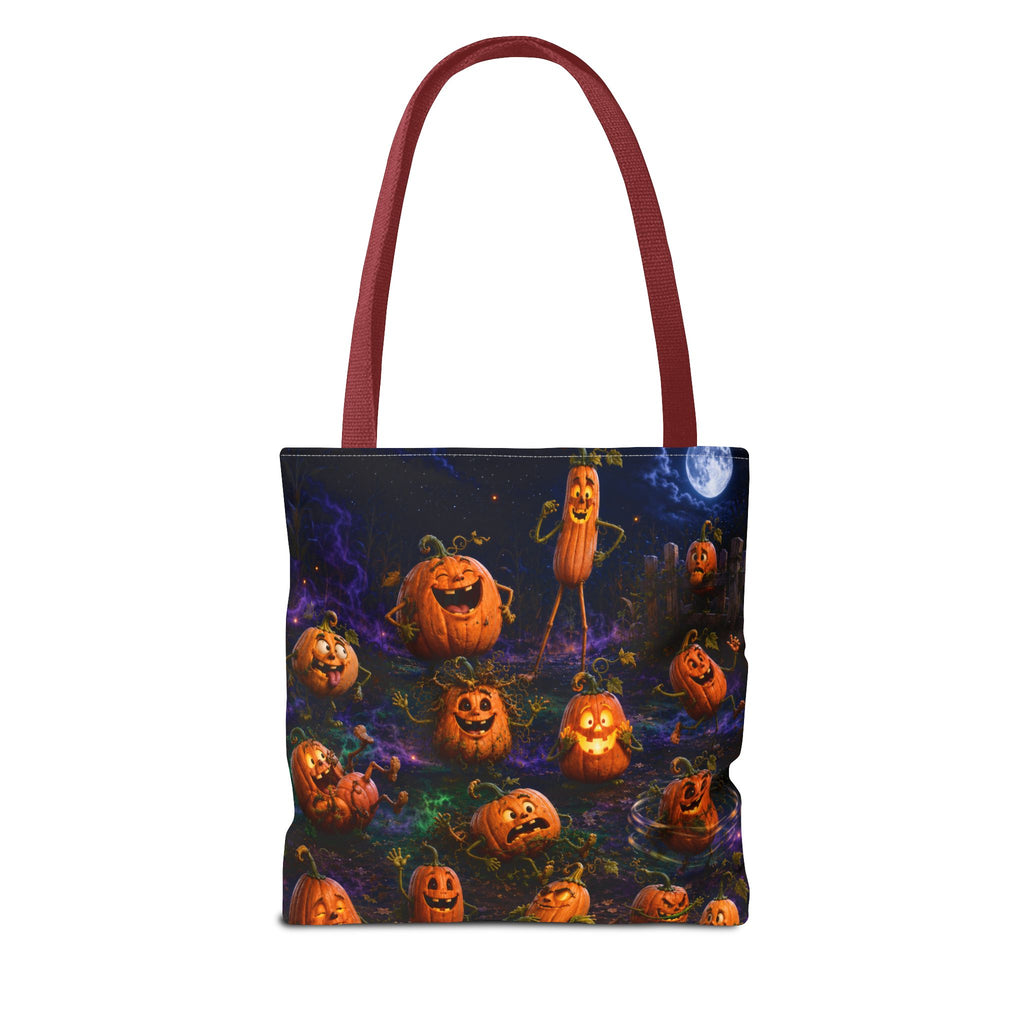Halloween Pumpkin Patch Tote Bag — Spooky Jack-o'-Lantern All-Over Print