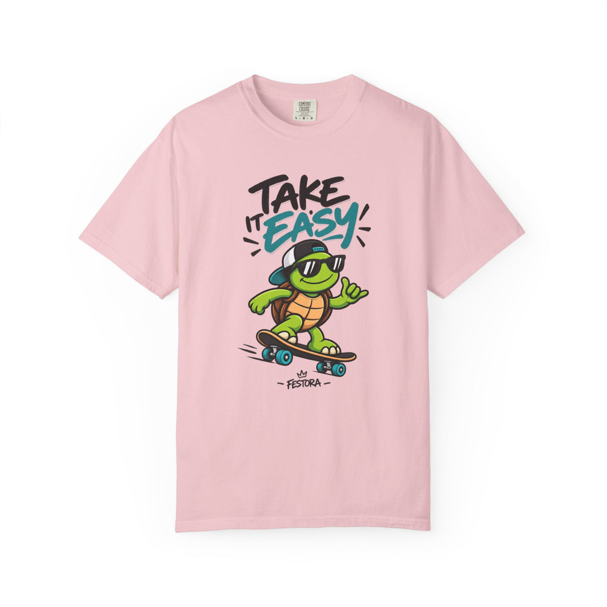 Take It Easy Skate Turtle Graphic T-Shirt | Festora Everyday