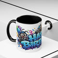 Happy Birthday Cartoon Mug – Graffiti Ants, Birthday Cake, Balloons & Confetti Coffee Cup