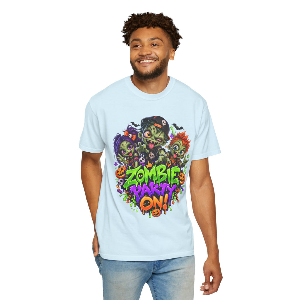 Zombie Party On! – Halloween Zombie Crew Graphic T-Shirt