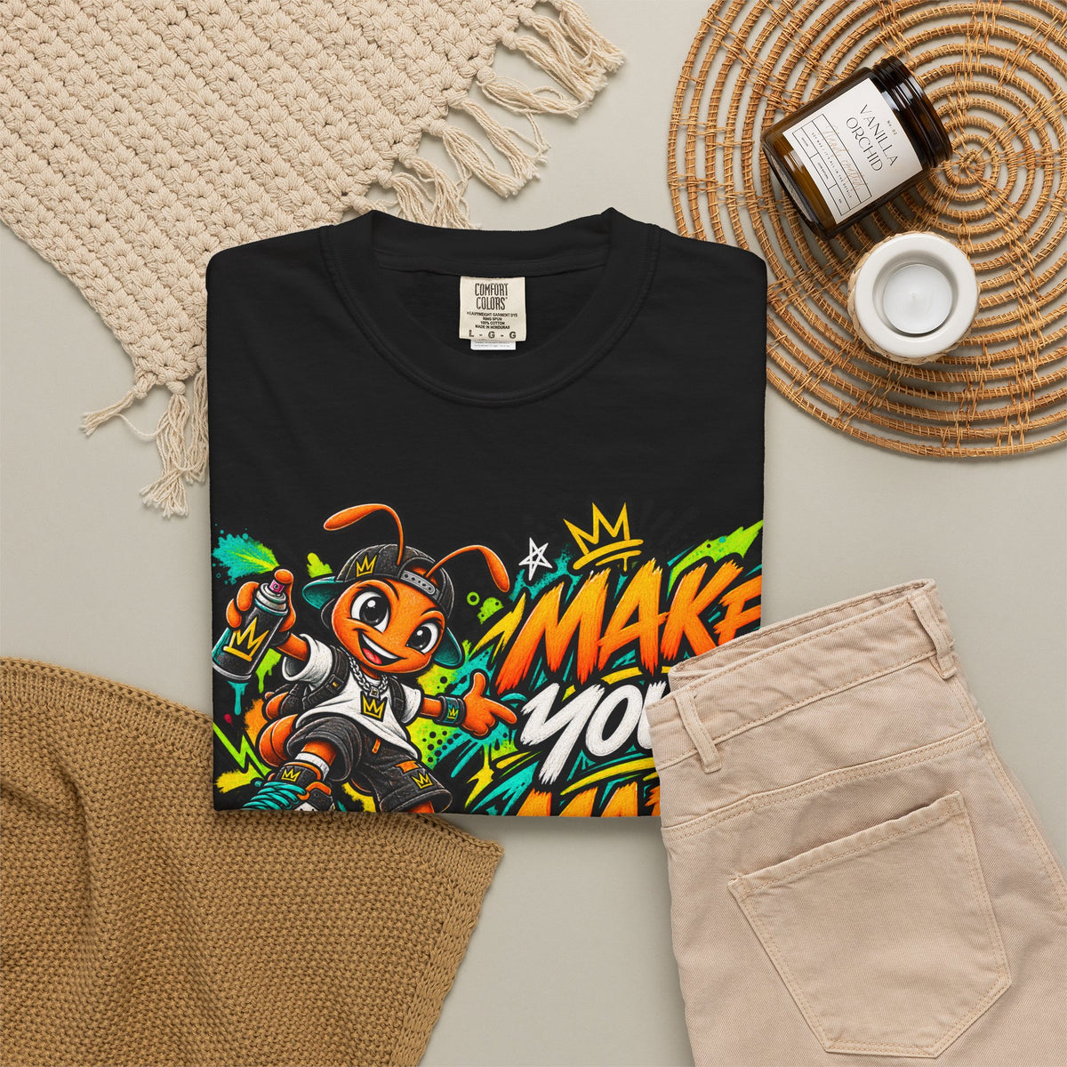 Make Your Mark  Graphic T-Shirt - Streetwear Ant Mascot Design