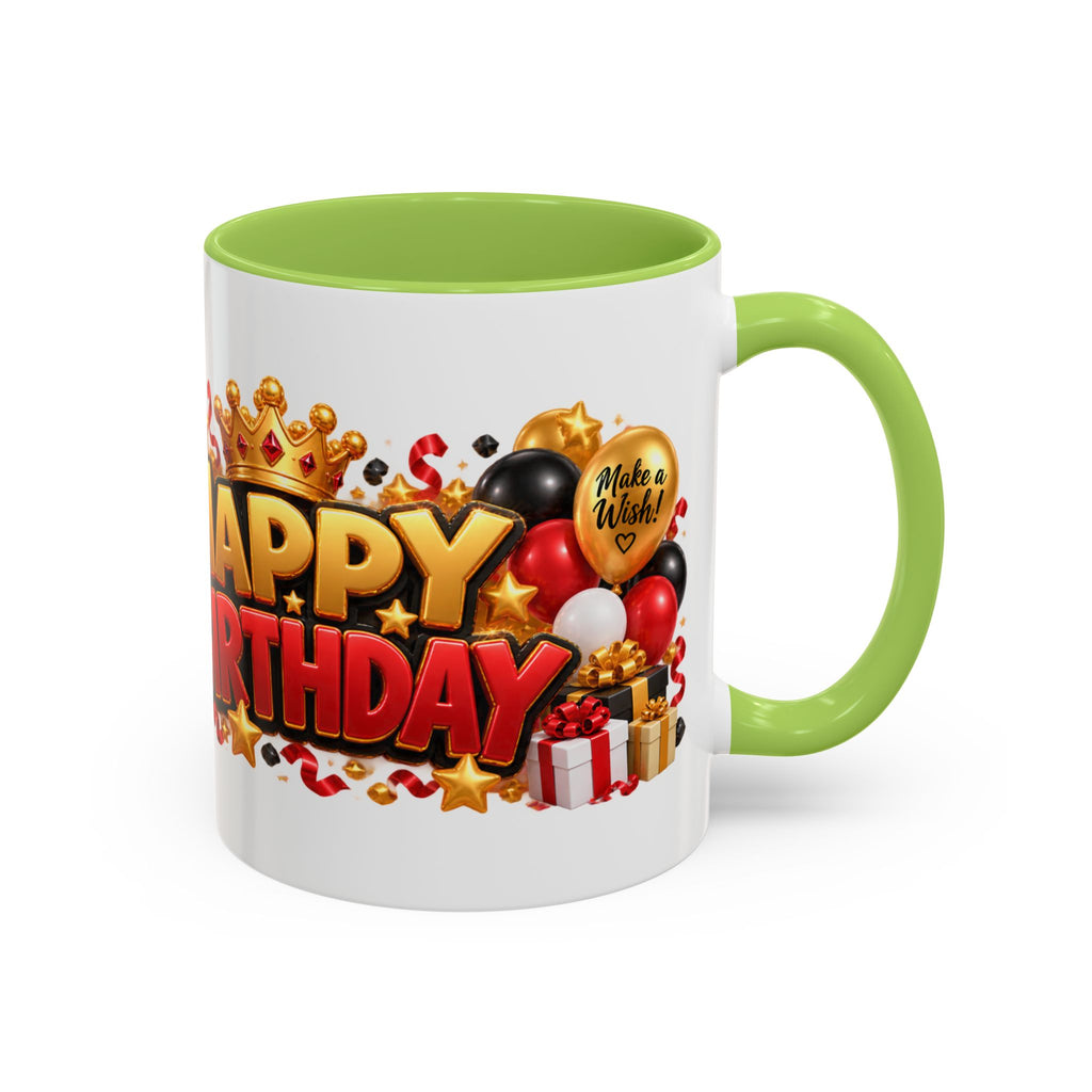 Happy Birthday Rhino Mug – Colorful 3D Birthday Gift – White Coffee Mug